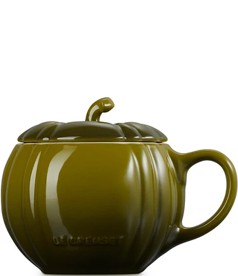 Le Creuset Stoneware Pumpkin Mug with Lid, 14-oz.