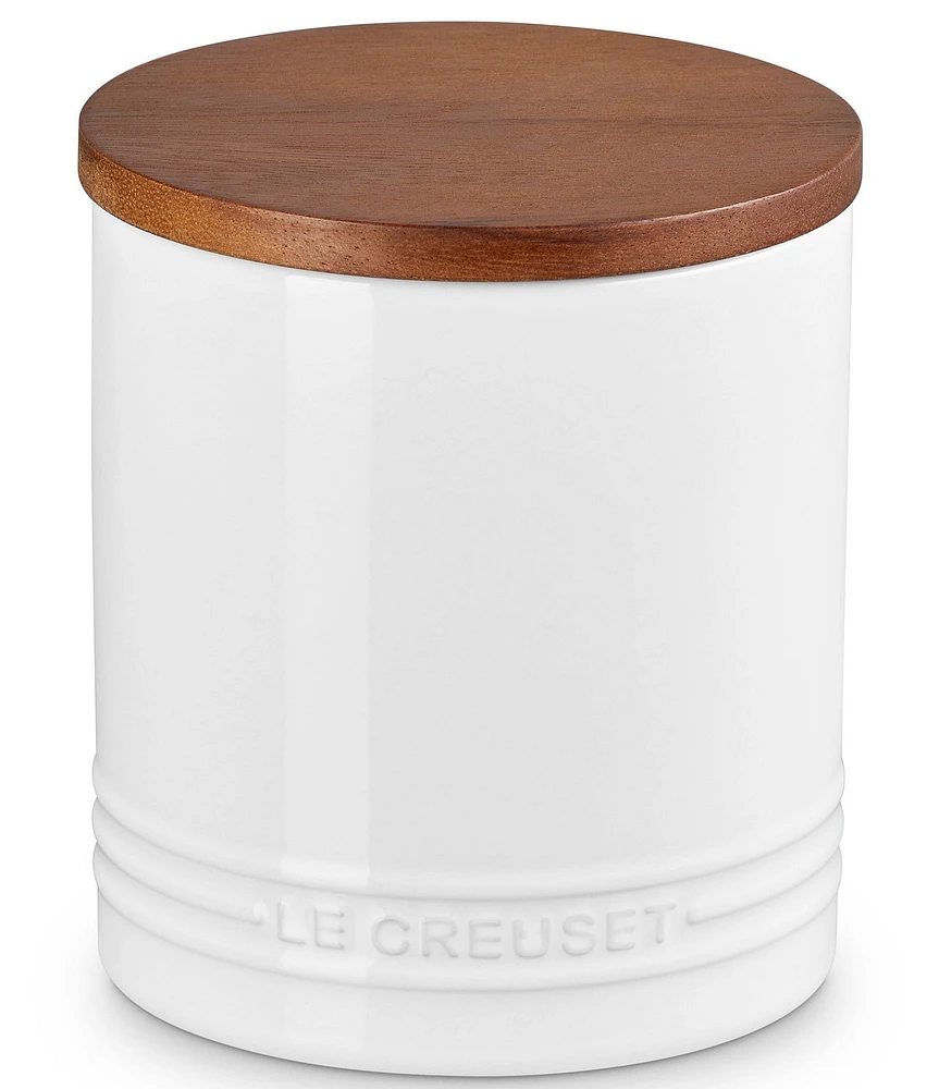 Le Creuset Stoneware Signature Canister with Wood Lid