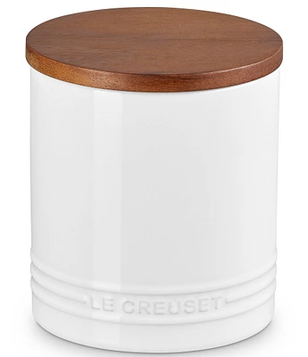 Le Creuset Stoneware Signature Canister with Wood Lid