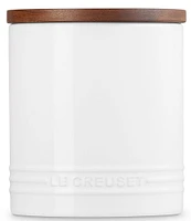 Le Creuset Stoneware Signature Canister with Wood Lid