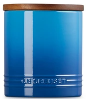 Le Creuset Stoneware Signature Canister with Wood Lid