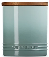 Le Creuset Stoneware Signature Canister with Wood Lid