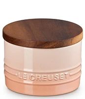 Le Creuset Stoneware Signature Salt Cellar with Wood Lid, 7-oz.