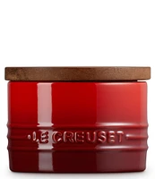 Le Creuset Stoneware Signature Salt Cellar with Wood Lid, 7-oz.