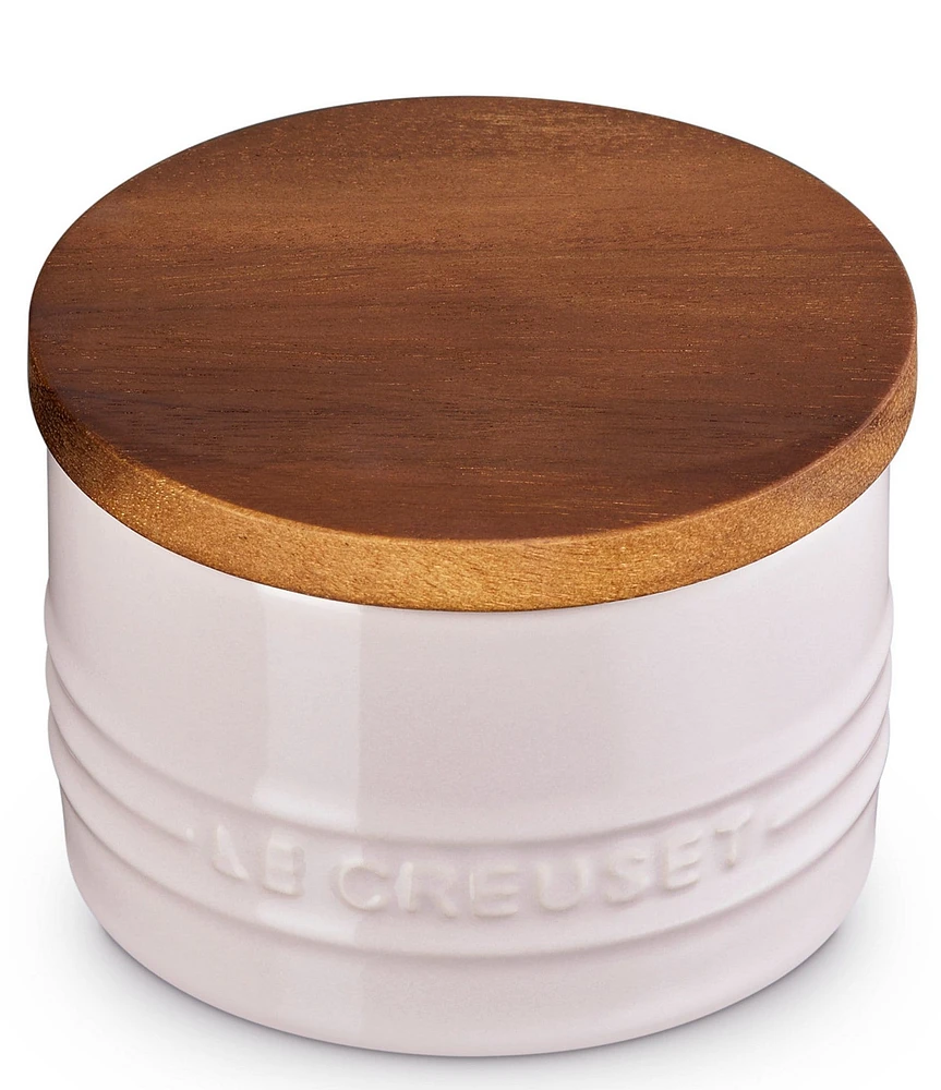 Le Creuset Stoneware Signature Salt Cellar with Wood Lid, 7-oz.