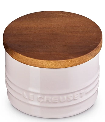 Le Creuset Stoneware Signature Salt Cellar with Wood Lid, 7-oz.