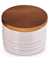Le Creuset Stoneware Signature Salt Cellar with Wood Lid, 7-oz.