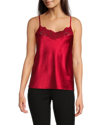 Le Mystere Lace Allure Satin Sleeveless V-Neck Cami