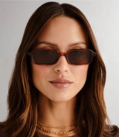 Le Specs Unisex Pilferer 53mm Tortoise Rectangle Sunglasses