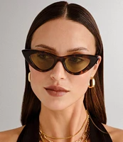 Le Specs Women's Hypnosis 50mm Tortoise Cat Eye Sunglasses