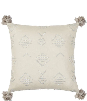 LEMIEUX ET CIE Le Buci Stitch Tasseled Square Throw Pillow