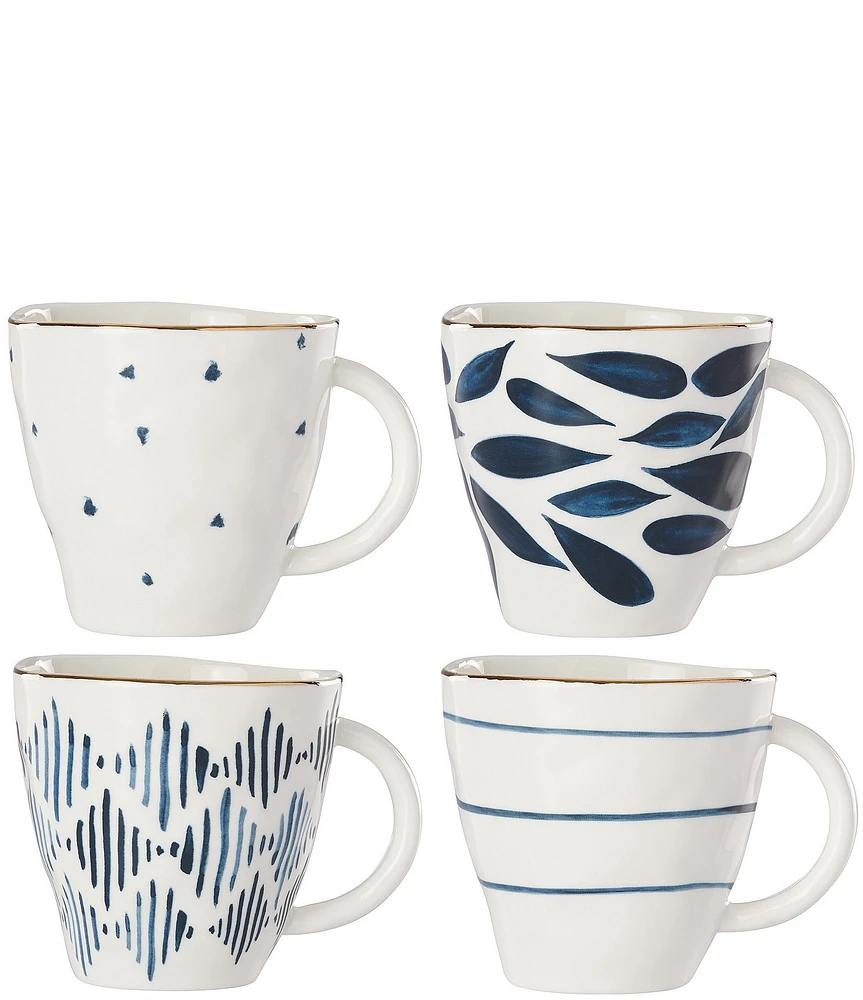 Lenox Blue Bay Assorted Dessert Mugs, Set of 4