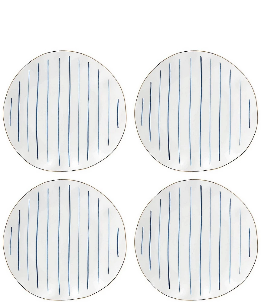 Lenox Blue Bay Stripe Dinner Plates, Set of 4