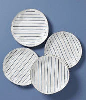 Lenox Blue Bay Stripe Dinner Plates, Set of 4