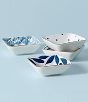 Lenox Blue Bay Set of 4 Assorted Square Stacking Dip Bowl