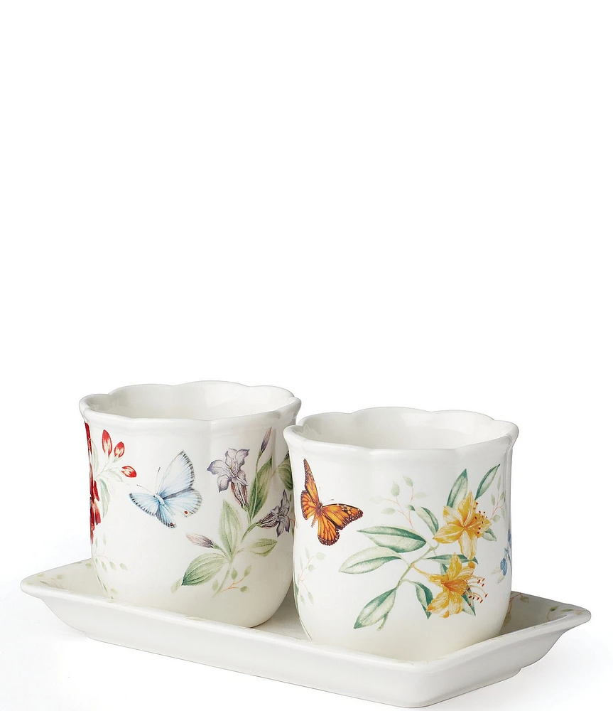 Lenox Butterfly Meadow 3-Piece Herb Pots & Tray Set