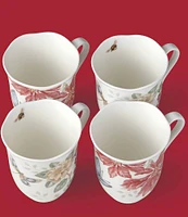 Lenox Butterfly Meadow Holiday 4-Piece Mugs, Set of 4