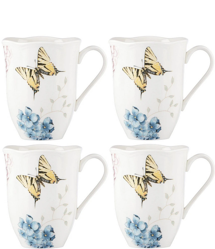 Lenox Butterfly Meadow Hydrangea Mugs, Set of 4