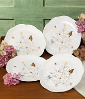 Lenox Butterfly Meadow Christmas Tree Seasonal Dessert Plates, Set of 4