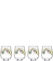 Lenox Butterfly Meadow Stemless Wine Glasses, Set of 4