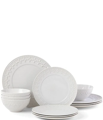 Lenox Chelse Muse Fleur White 12-Piece Dinnerware set