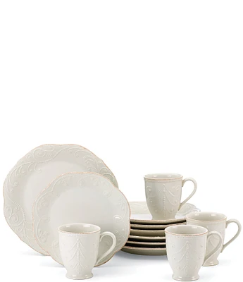 Lenox French Perle 12-Piece Plate & Mug Dinnerware Set