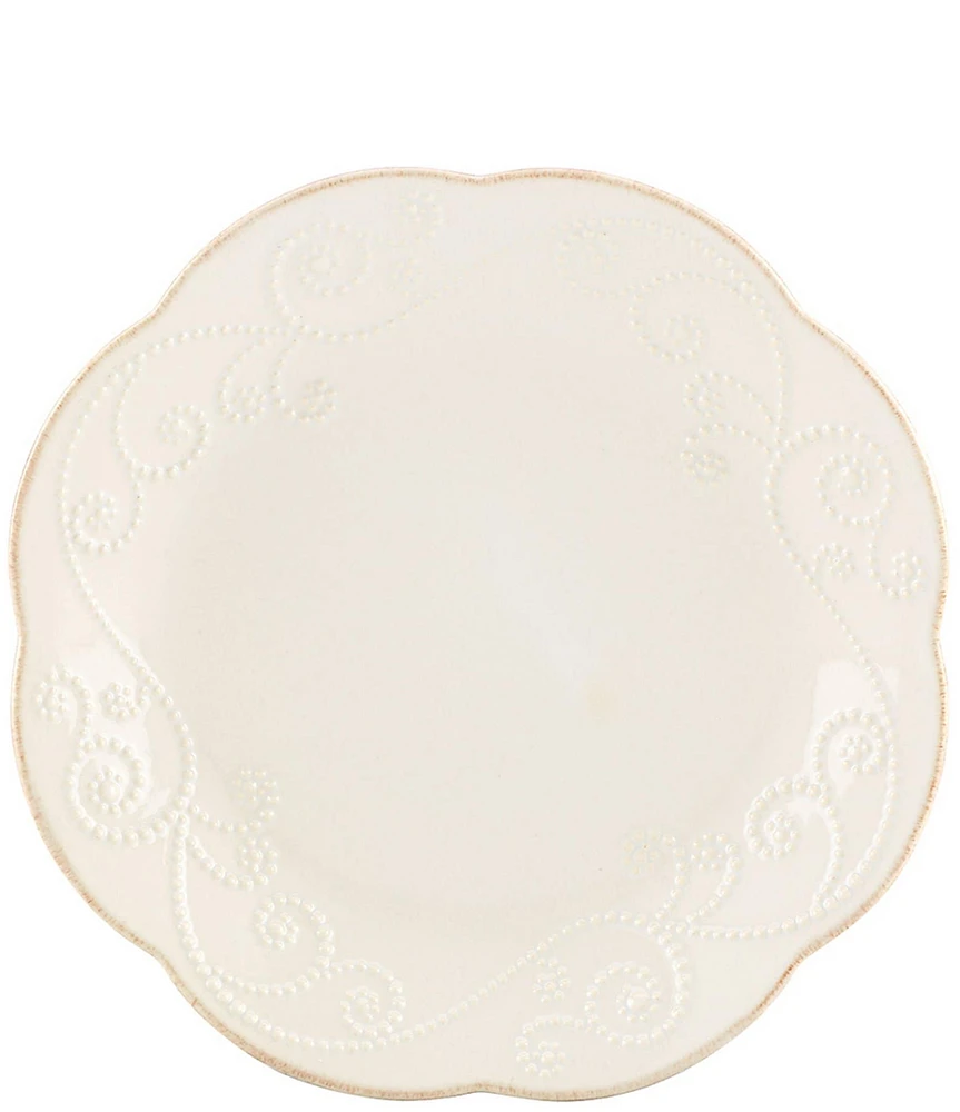 Lenox 4-Piece French Perle Scalloped Stoneware Dessert Plate Set