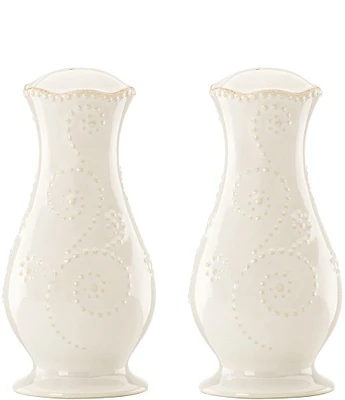 Lenox French Perle Scalloped Stoneware Salt & Pepper Shaker Set