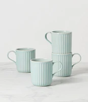 Lenox French Perle Collection Scallop Coffee Mugs, Set of 4