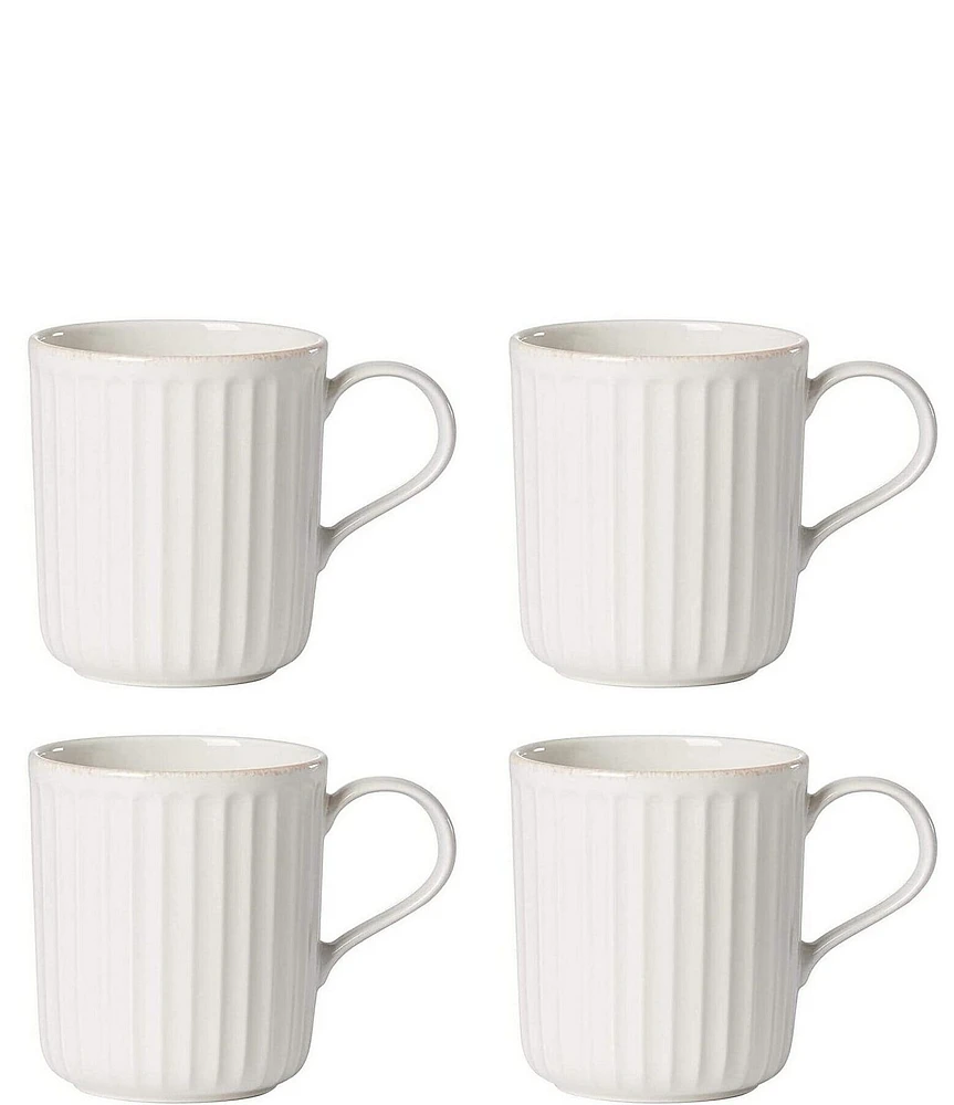 Lenox French Perle Scallop Mugs, Set of 4