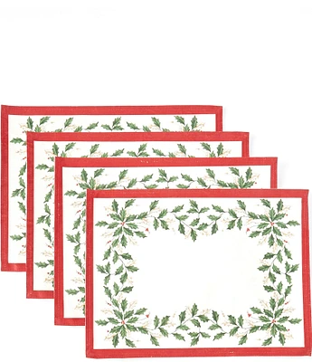 Lenox Holiday Jacquard Damask Placemats, Set of 4