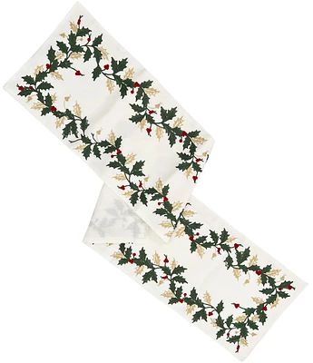 Lenox Holiday Jacquard Embroidered Runner, 70#double;