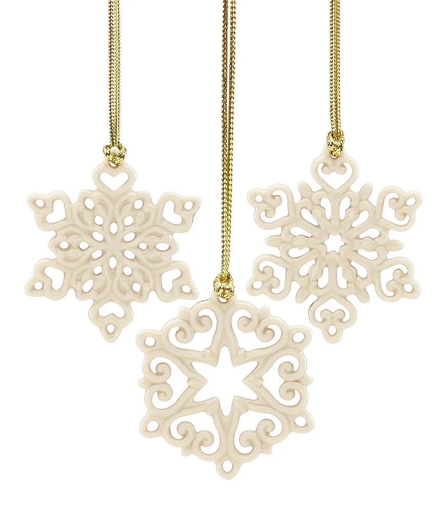 Lenox Mini Snowflake 3-Piece Ornament Set