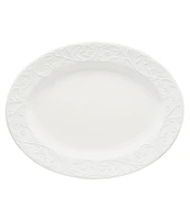 Lenox Opal Innocence Carved Scroll Porcelain Oval Platter