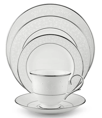 Lenox Opal Innocence Vine & Pearl Platinum Opalescent Bone China 5-Piece Place Setting