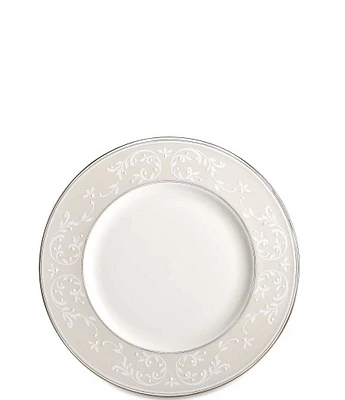 Lenox Opal Innocence Vine & Pearl Platinum Opalescent Bone China Accent Salad Plate