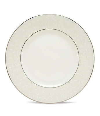 Lenox Opal Innocence Vine & Pearl Platinum Opalescent Bone China Dinner Plate