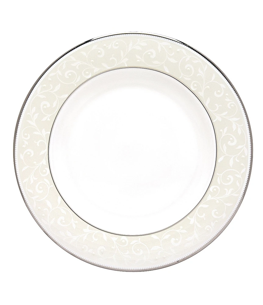 Lenox Opal Innocence Vine & Pearl Platinum Opalescent Bone China Salad Plate