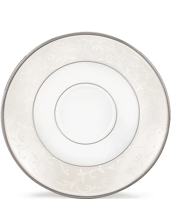 Lenox Opal Innocence Vine & Pearl Platinum Opalescent Bone China Saucer