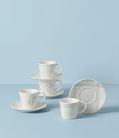 Lenox Oyster Bay Collection Espresso Cup and Saucer 8-Piece Set