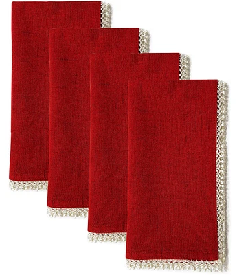 Lenox Red French Perle Napkins, Set of 4