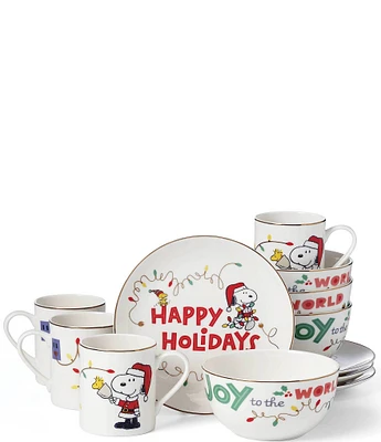 Lenox Snoopy Christmas 12-Piece Dinner Set