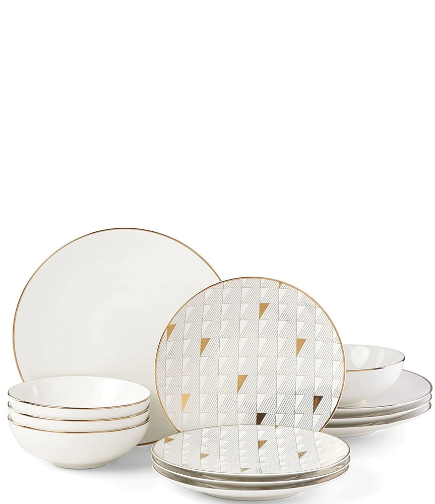 Lenox Trianna White 12-Piece Dinnerware Set