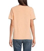 Leo & Nicole Acid Wash Crew Neck Short Sleeve Lace Pocket Tee Shirt