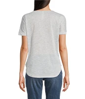 Leo & Nicole Paisley Print Crew Neck Short Sleeve Tee Shirt