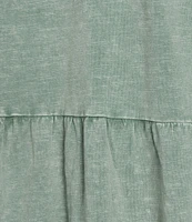 Leo & Nicole Plus Size Relaxed Acid Wash V-Neck Short Sleeve Dress