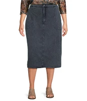 Leo & Nicole Plus Size Acid Wash Pencil Skirt