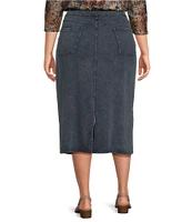 Leo & Nicole Plus Size Acid Wash Pencil Skirt