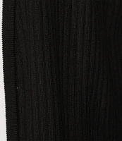 Leo & Nicole Ribbed Knit 3/4 Sleeve Contrast Trim Open-Front Cardigan