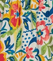 Leslie Fay Split V-Neck Short Sleeve Floral Print A-Line Dress